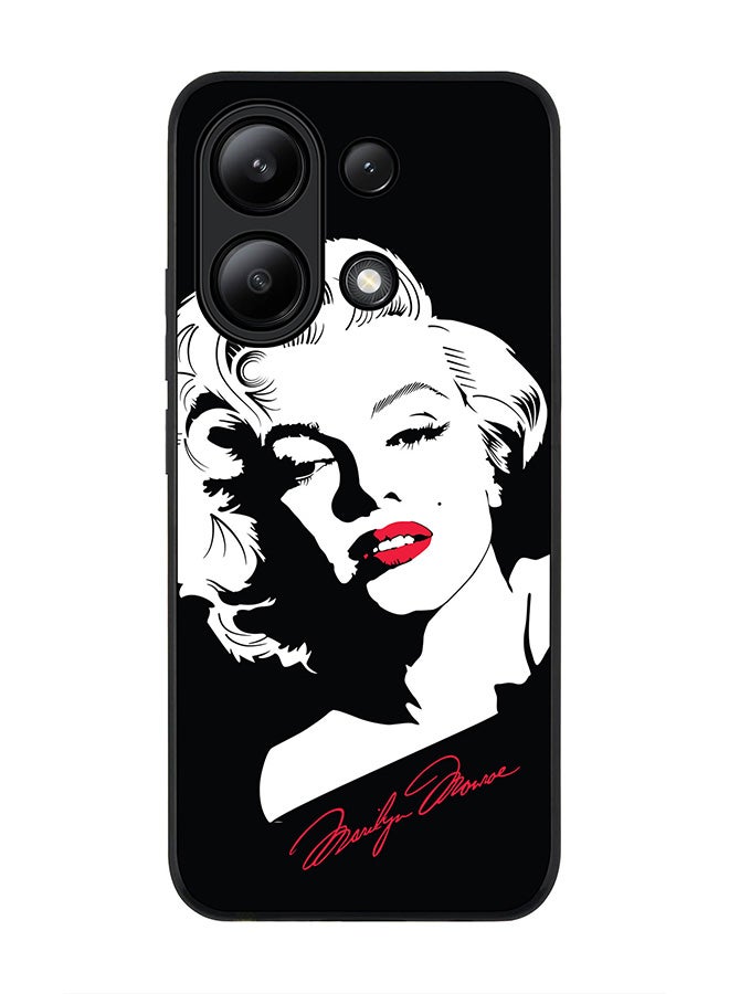 Rugged Black edge case for Xiaomi Redmi Note 13 4G, Slim fit Soft Case Flexible Rubber Edges Anti Drop TPU Gel Thin Cover -  Marilyn Monroe
