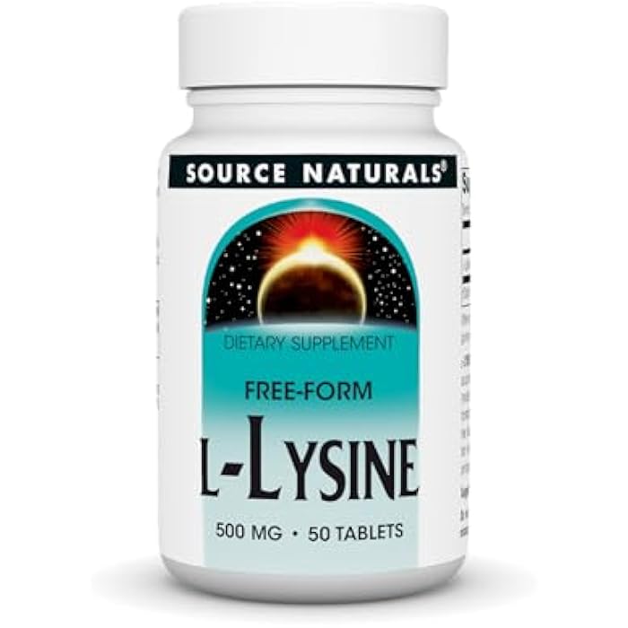 Source Naturals L-Lysine Free Form -Amino Acid Supplement Supports Energy Formation & Collagen* - 500 mg- 50 Tablets - Image 1