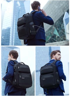 ARCTIC HUNTER Professional Business Travel Backpack with USB Charging Port and TSA Locker for Men, Large College School Bag Durable Commuter Bag, Black  - Image 2