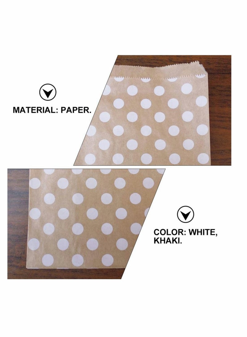 SYOSI Bakery Bags, Kraft Paper Bags Cookie Coffee Bags Gift Wrappers Holiday Party for Bakery Cookies Candies Dessert Chocolate Sandwich Lunch Bags with White Dot or White Wave Pattern 50 Pcs - Image 5