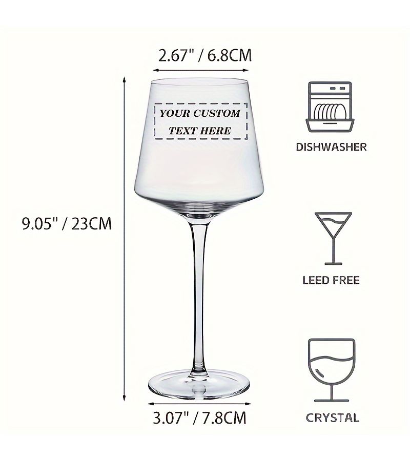 Light Yellow With Pink Bottom Custom Crystal Wine Glass Personalized Birthday Gift - Image 3