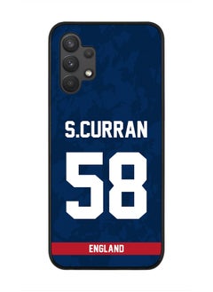 Rugged Black Edge Case for Samsung Galaxy A32 (LTE / 4G), Slim fit Soft Case Flexible thin Cover - Player Name - Sam Curran, Jersey Number- 58
