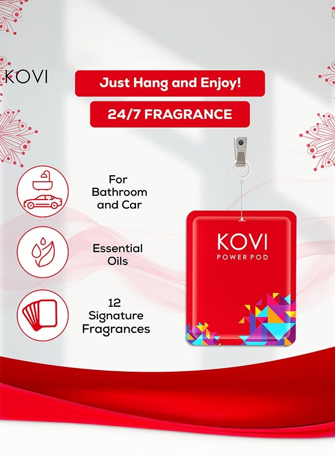 Kovi Air Fragrance Power Pod For Bathroom And Car Long-Lasting Fragrance Of Velvet Rose Infused With Essential Oils Lasts Up To 30 Days 10Gm  - Image 2