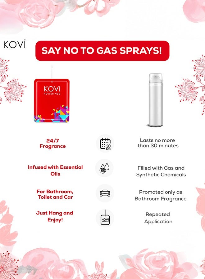Kovi بود عطر الهواء لقضاء الحاجة والسيارة، وردة مخملية، معززة بالزيوت الأساسية، عطر يدوم طويلاً، 10 جرام - Image 3