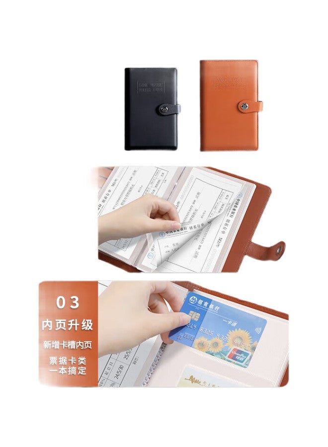 Jiaranheng Jiaran Heng Multi-Functional Savings Deposit Book Organizer, Waterproof Large Capacity Collection Folder For Bank Large Paper Deposit Books, Cards, And Checks, Loose-Leaf Bill Holder, A6 Gray - Image 2