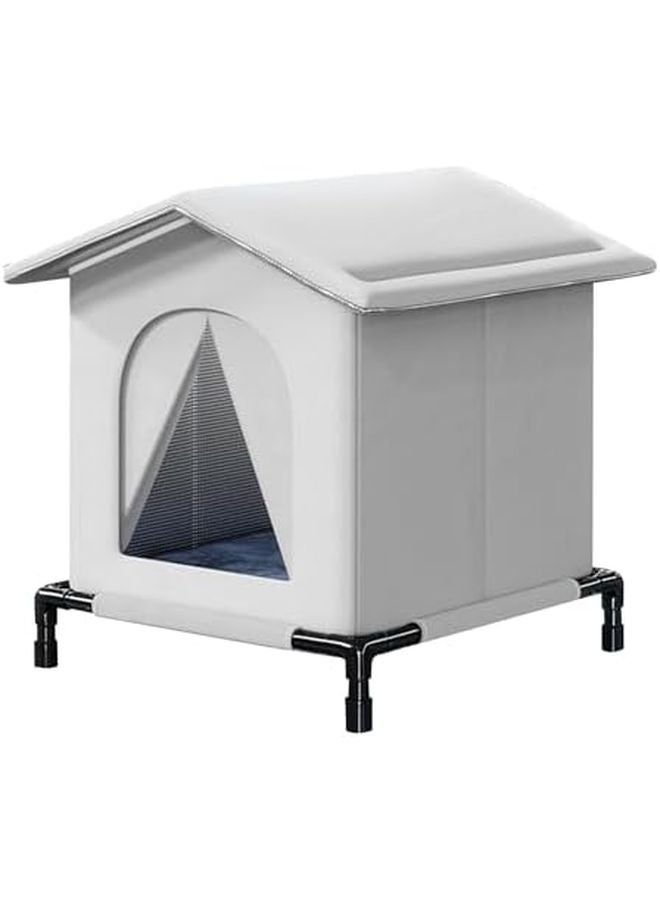 Insulated Waterproof Windproof Outdoor Cat House Beige Shelter For Winter Garden - Image 2