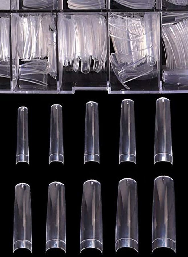BTArtbox Rylic Nail Tips - French Nail Tip Btartbox 500Pcs Fake Nails Half Cover False Nail With Case For Nail Salons And Diy Nail Art, 10 Sizes  - Image 1
