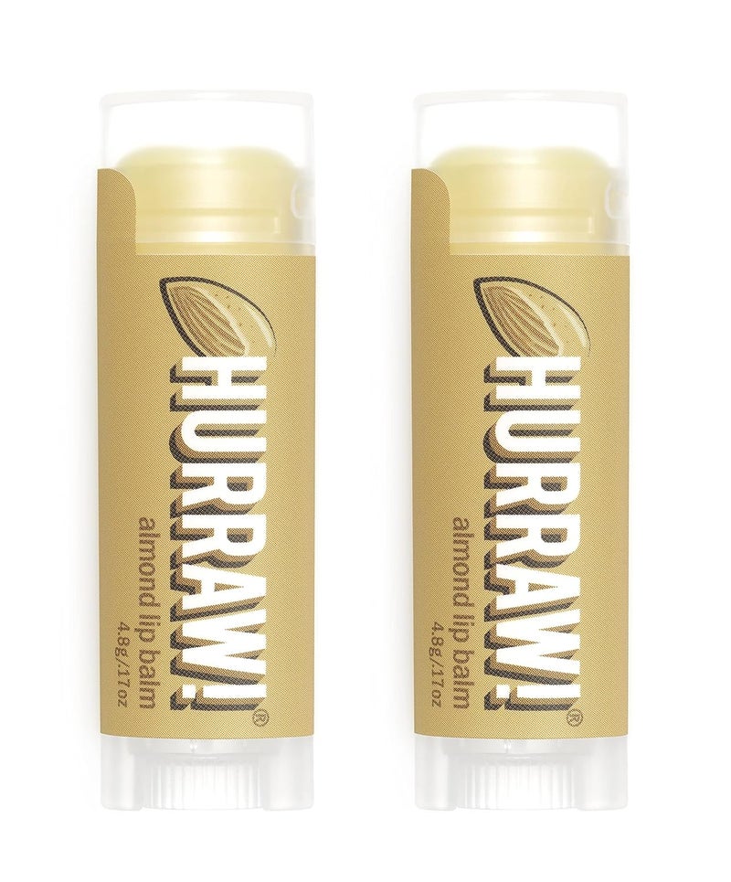 Hurraw Almond Lip Balm 2 Pack Organic Certified Vegan Cruelty and Gluten Free NonGMO 100 Natural Ingredients Bee Shea Soy and Palm Free Made in USA