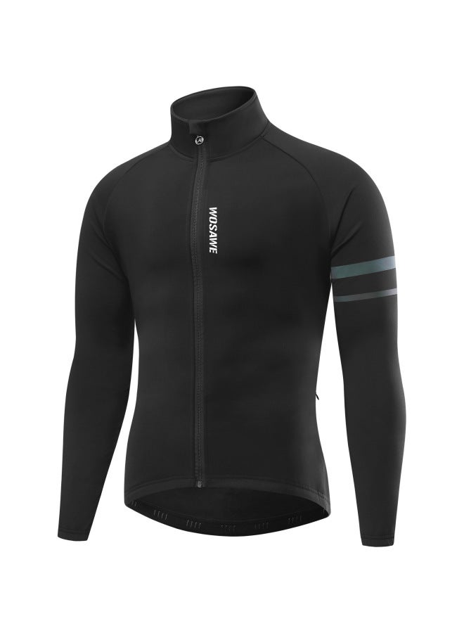 Wosawe Autumn And Winter Bicycle Fleece-lined Cycling Jacket Windproof And Cold-proof Warm Outdoor Sports Cycling Clothing