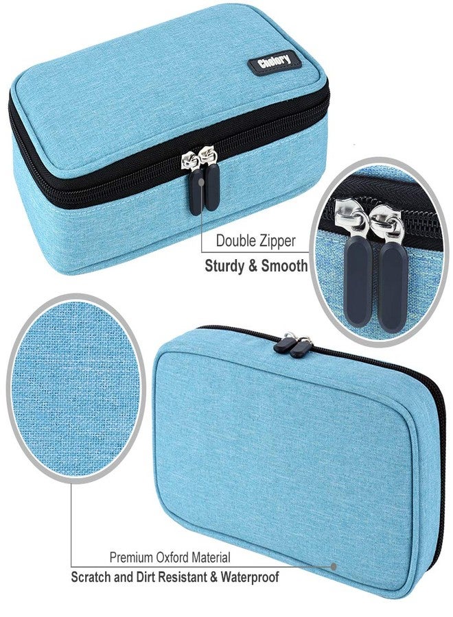 Chelory Big Pencil Case Large Capacity Pencil Bag Pouch Portable Pen Pencil Marker Cases Holder Multi Functional High Storage Office Stationery Organizer Supplies Men Women, Light Blue - Image 4