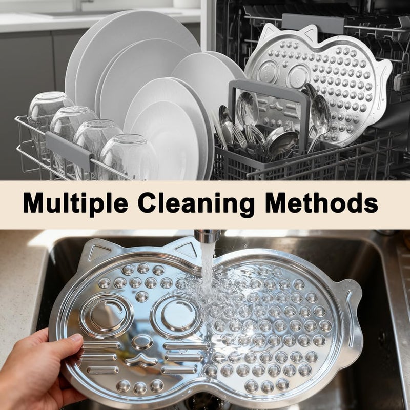 Vivifying Stainless Steel Lick Mat for Dogs & Cats, Slow Feeder Pad with Suction Cups, Improve Your Pet's Feeding Habits, Odor-Free, Dishwasher Safe Dog Lick Mat - Image 3