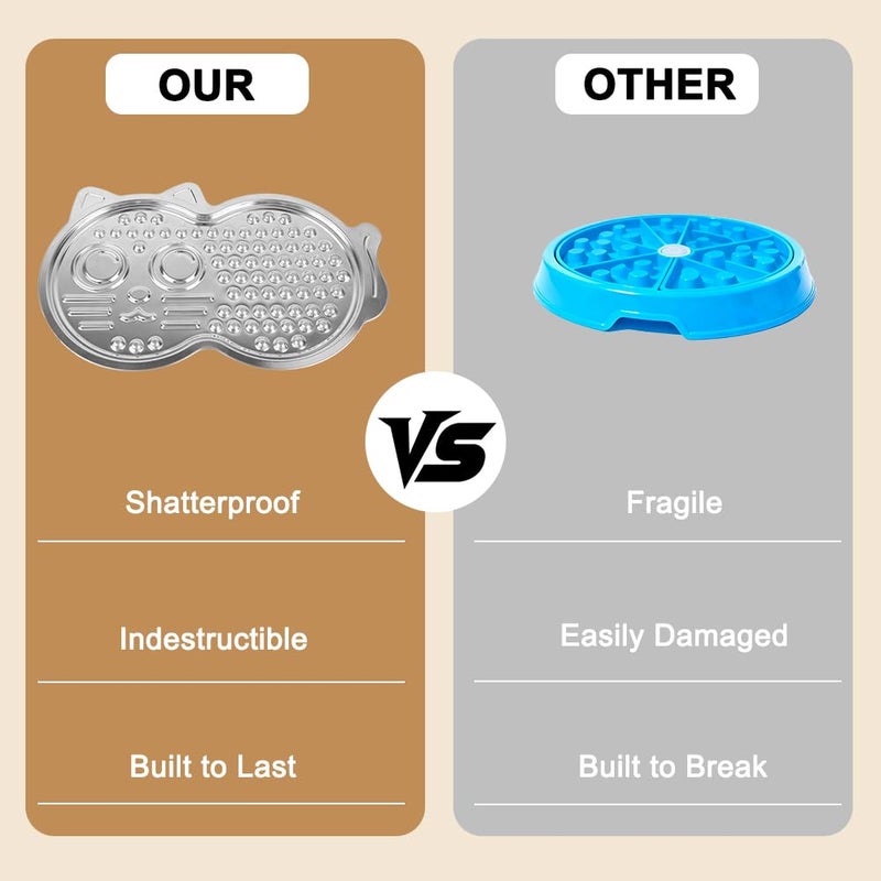 Vivifying Stainless Steel Lick Mat for Dogs & Cats, Slow Feeder Pad with Suction Cups, Improve Your Pet's Feeding Habits, Odor-Free, Dishwasher Safe Dog Lick Mat - Image 5