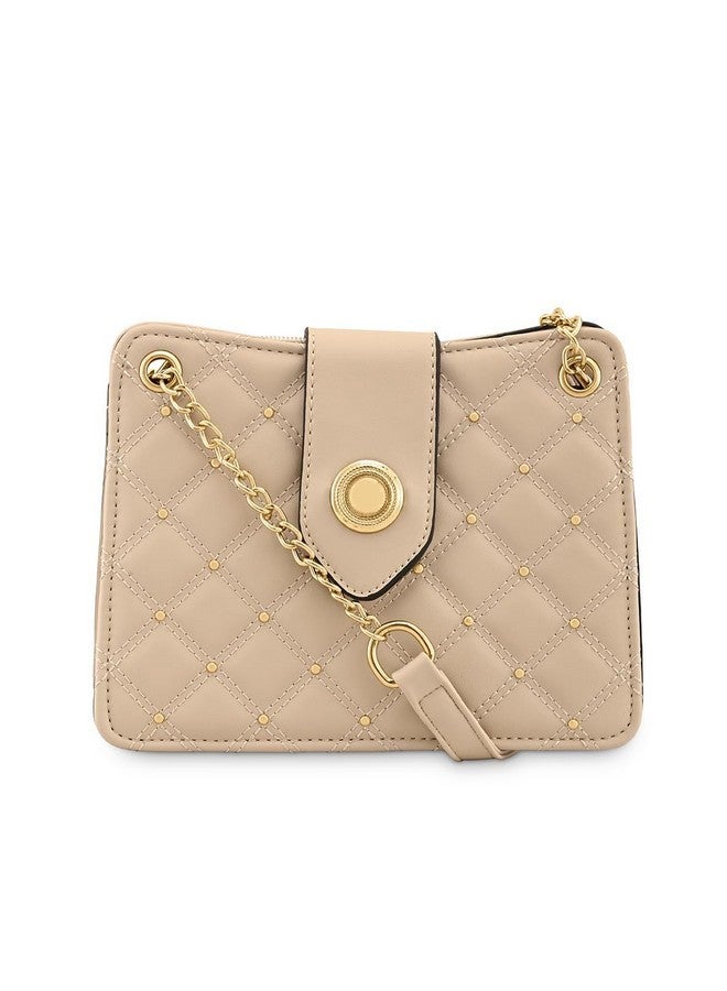 Fastrack Embellished PU Structured Sling Bag for Women, Girls and Ladies | With Chain Sling Straps - Image 1