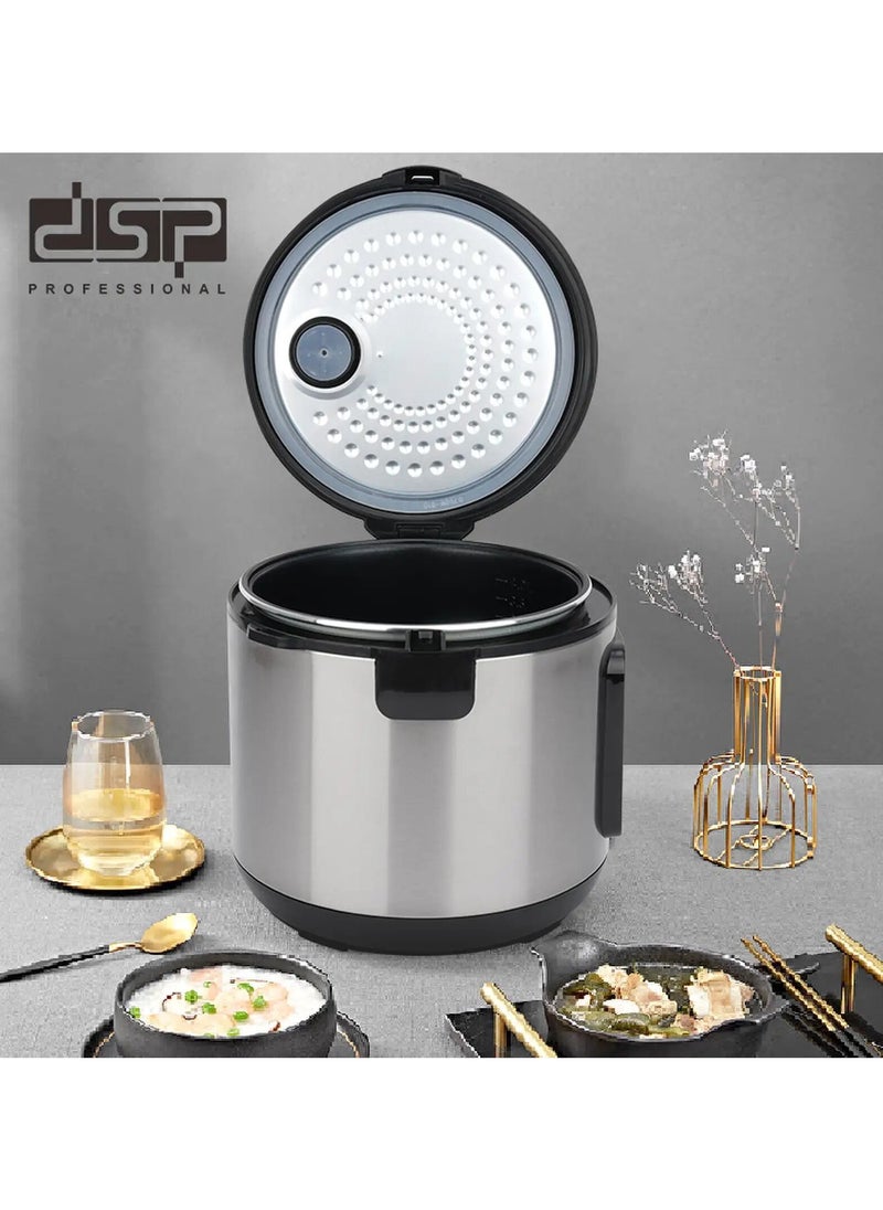 دي اس بي حلة الأرز متعدد الوظائف طباخ أرز كهربائي رقمي متعدد الاستخدامات مصنوع من الفولاذ المقاوم للصدأ، تصميم مضاد للحروق، وعاء غير لاصق سعة 8 لتر، 1000وات  - Image 2