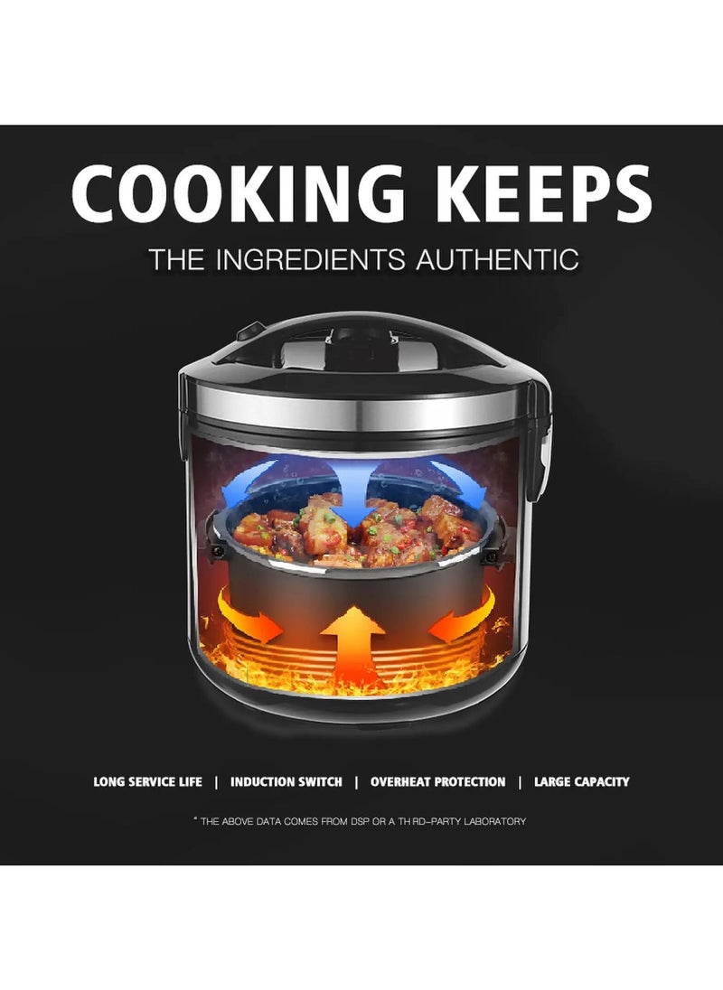 دي اس بي حلة الأرز متعدد الوظائف طباخ أرز كهربائي رقمي متعدد الاستخدامات مصنوع من الفولاذ المقاوم للصدأ، تصميم مضاد للحروق، وعاء غير لاصق سعة 8 لتر، 1000وات  - Image 3