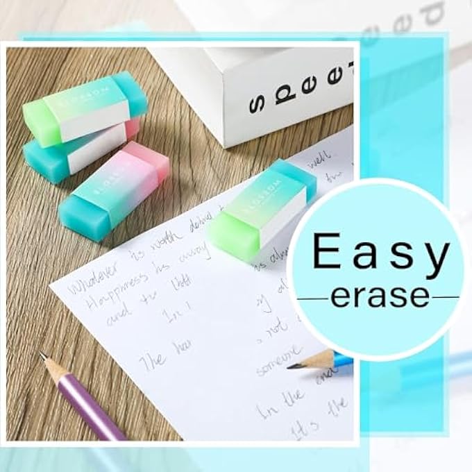 Blossom ERASERS FOR KIDS DRAWING WRITING - RUBBER COLORED PENCIL ERASER, AESTHETIC JELLY ERASERS, CUTE ARTIST SUPPLIES FOR OFFICE SCHOOL STUDENTS SKETCH 30 PCS - Image 4