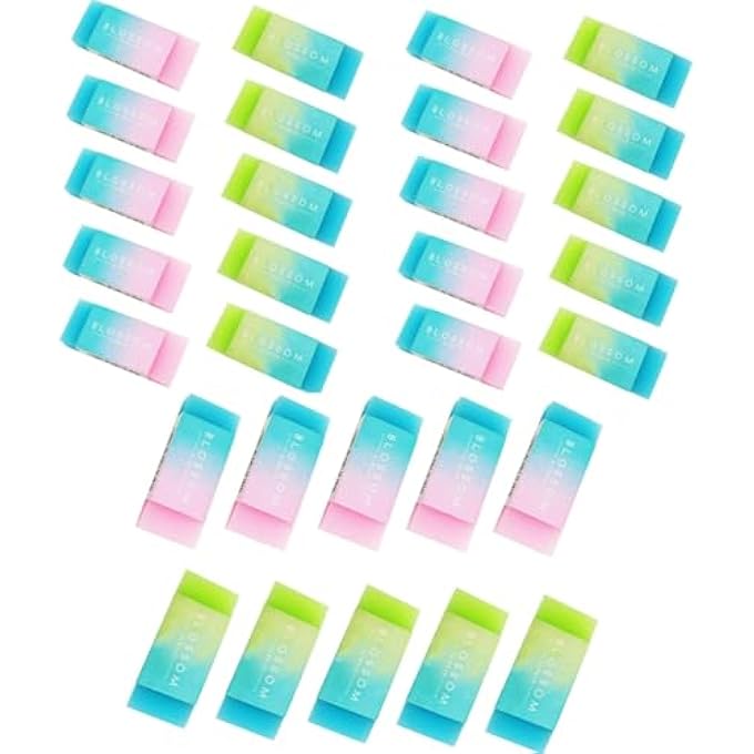 Blossom ERASERS FOR KIDS DRAWING WRITING - RUBBER COLORED PENCIL ERASER, AESTHETIC JELLY ERASERS, CUTE ARTIST SUPPLIES FOR OFFICE SCHOOL STUDENTS SKETCH 30 PCS - Image 1