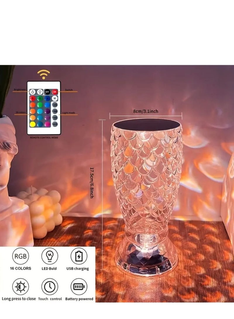 Rechargeable Acrylic Diamond Table Lamp White - Image 2