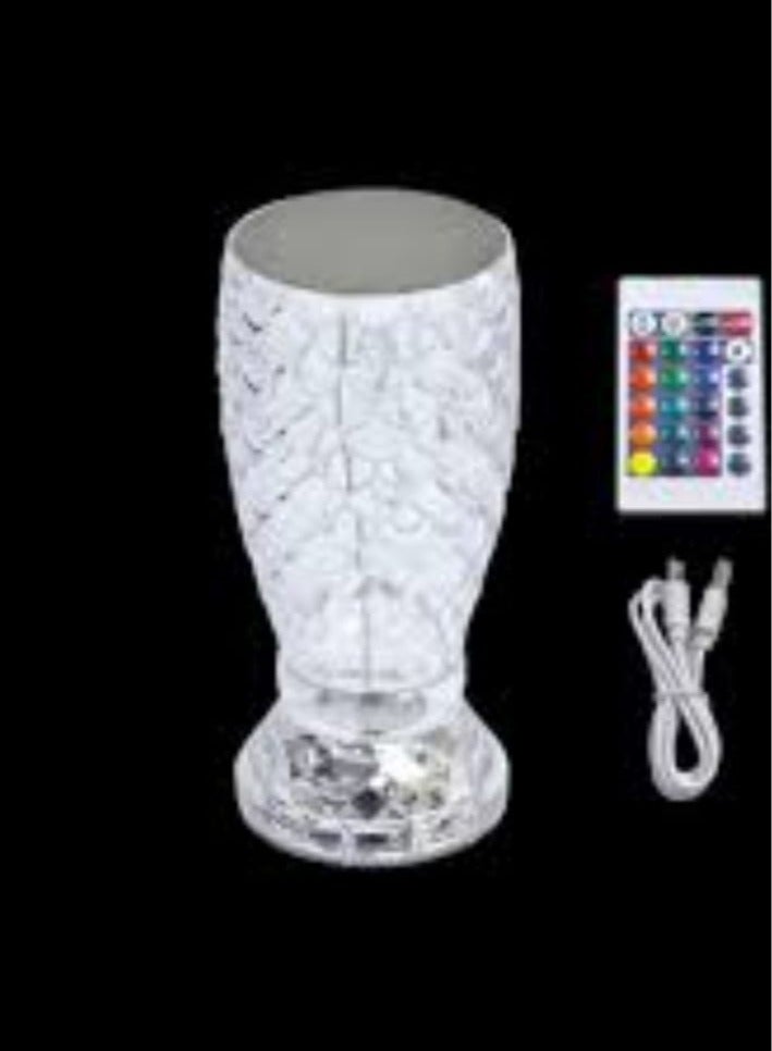 Rechargeable Acrylic Diamond Table Lamp White - Image 3