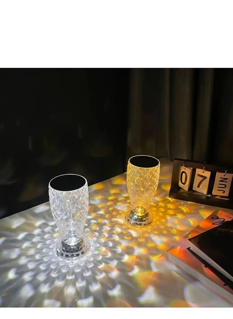Rechargeable Acrylic Diamond Table Lamp White - Image 4