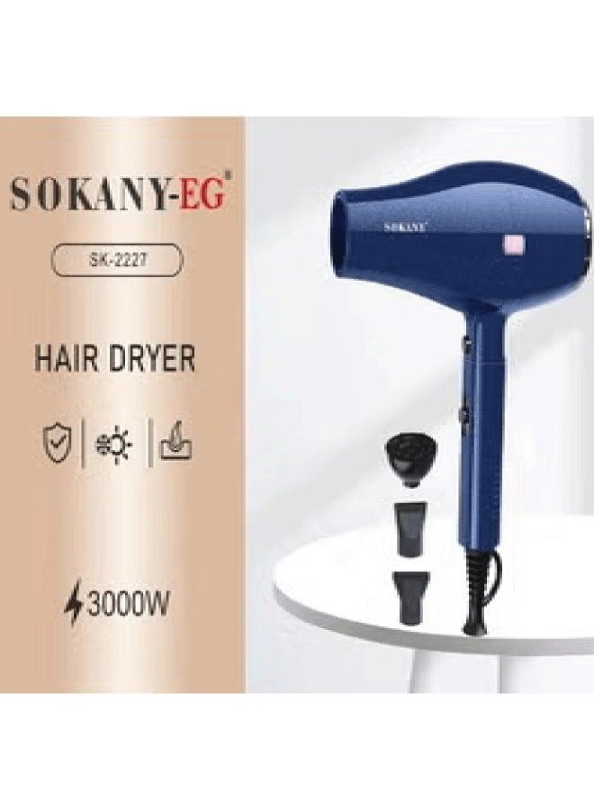 sokany SK-2227 Hair Dryer 2 Speeds And 2 Heating 3000W - Image 2