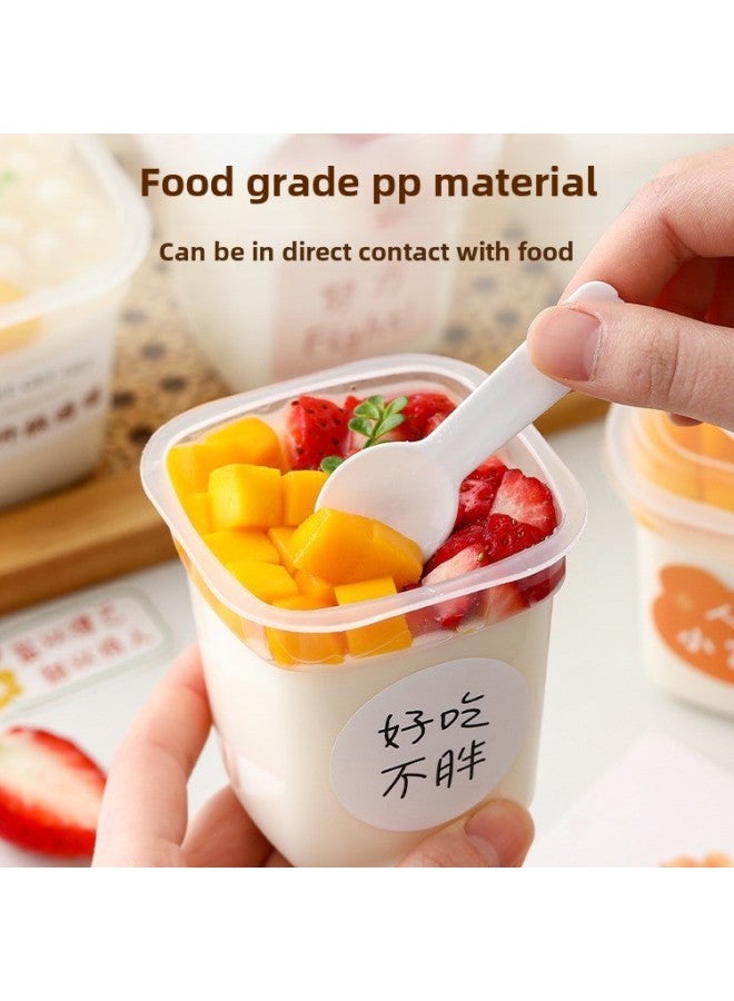 Double Skin Milk Special Cup Cream Ice Cream Bowl Pudding Cup Mousse Jelly Yogurt Packing Box With Lid Commercial Cup-Specifications:280ml Square Pudding Cup 10-Color:Figure  - Image 4
