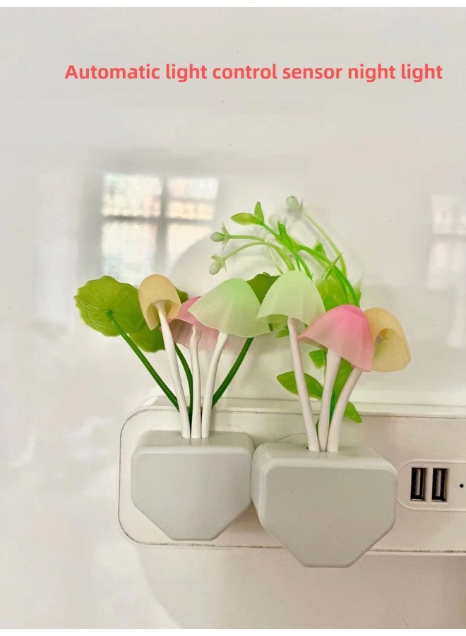 Mushroom Lamp Lotus Leaf Lamp Water Grass Night Light Triangle Lotus Leaf Lamp Creative Gifts Wholesale-Light Source Power:0.6-Light Color:Full Powder Mushroom Lotus Leaf Beauty Rules  - Image 1