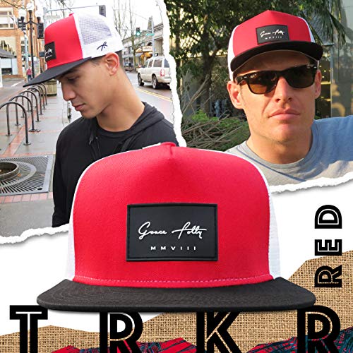 Grace Folly Trucker Hat for Men & Women. Snapback Mesh Caps (US, Alpha, One Size, One Size, Red & Black) - Image 5