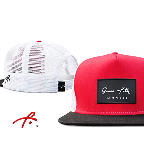 Grace Folly Trucker Hat for Men & Women. Snapback Mesh Caps (US, Alpha, One Size, One Size, Red & Black) - Image 2