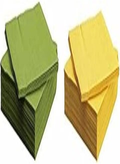 Ikea IKEA FANTASTISK Paper Napkin, Medium Green and Yellow Bundle - Includes IKEA FANTASTISK Paper Napkin (Medium Green - Pack of 100) and IKEA FANTASTISK Paper Napkin,(Yellow - Pack of 100) 
