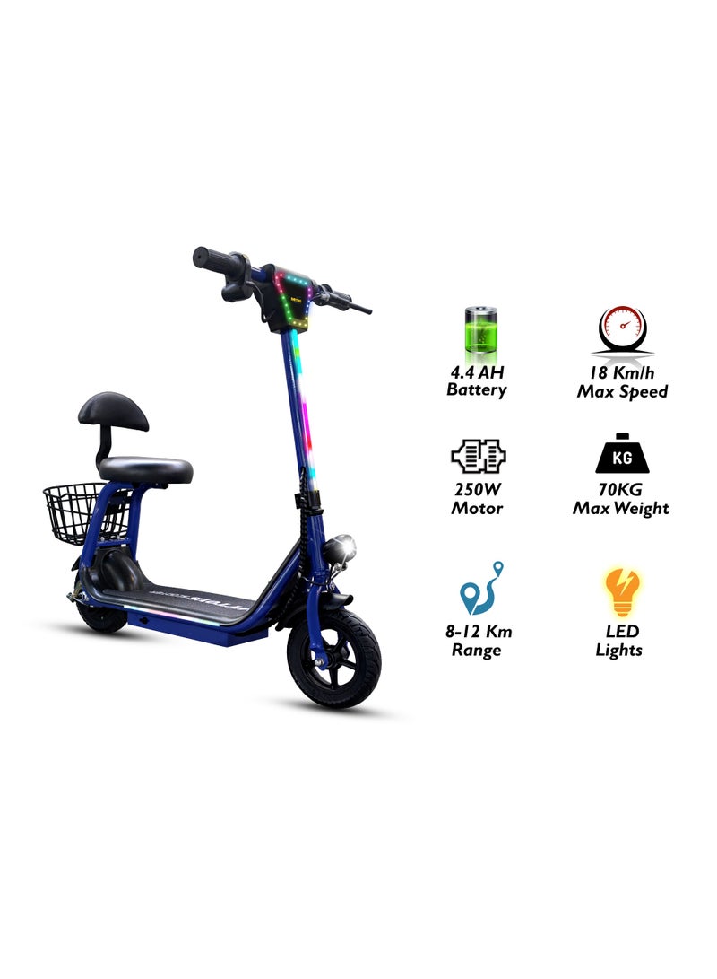 MYTOYS MT390 2025 Kids Electric Scooter With Seat Led Light On Handle And Deck, Bluetooth Speaker, Key Start,250W Brushless Motor Three Speed Modes 18Km/H Electric Scooter For Kids - Image 2