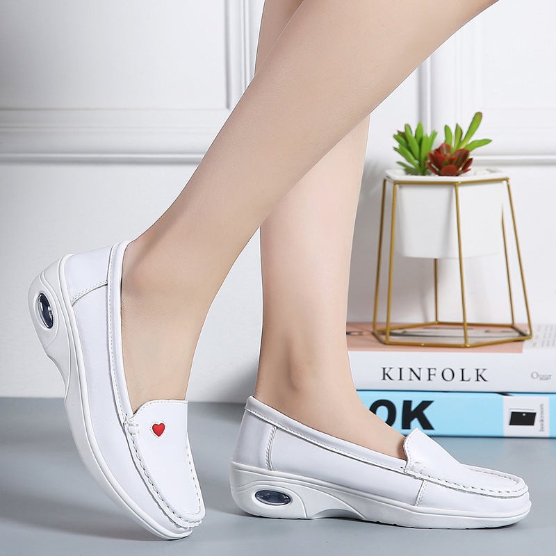 Hospital Group Buying Air Cushion Nurses Shoes Women'S Soft Sole Breathable Non-Tiring Foot Non-Slip Flat Medical Shoes - Image 4