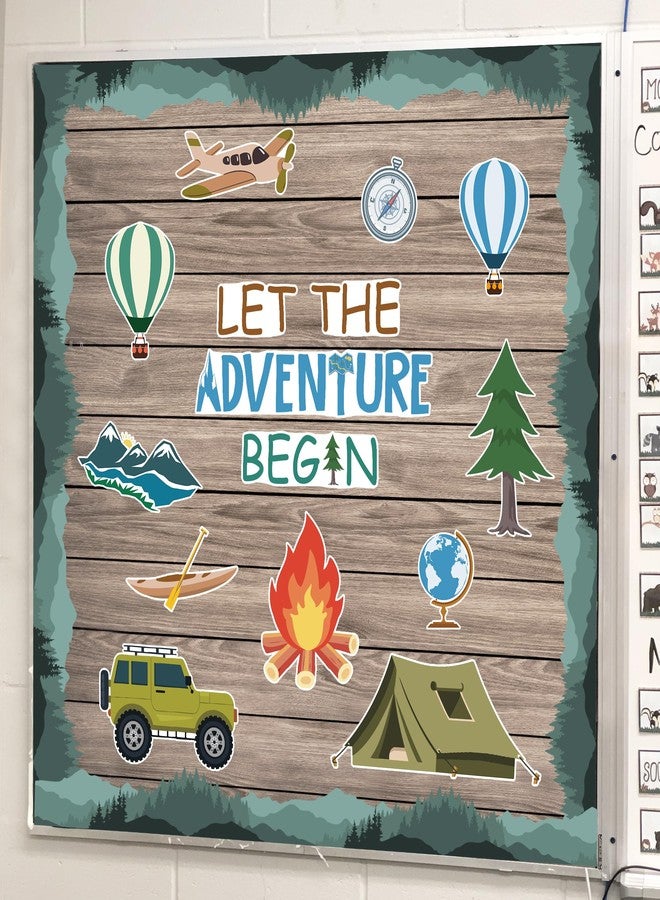UNIIDECO Back to School Decorations, Let The Adventure Begin Classroom Bulletin Board Decorations Travel Theme Bulletin Board Borders Sets Cutouts for First Day of School Classroom Office Party Decorations - Image 4