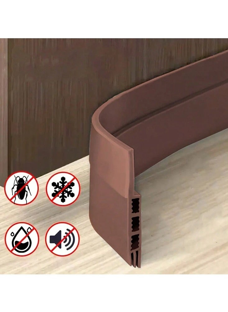 Generic Door Stopper, Under Door Seal, 1 M Long, For External and Internal Doors, Preventing Dust, Isolating Noise, and Preventing the Entry of Insects - Brown  - Image 1