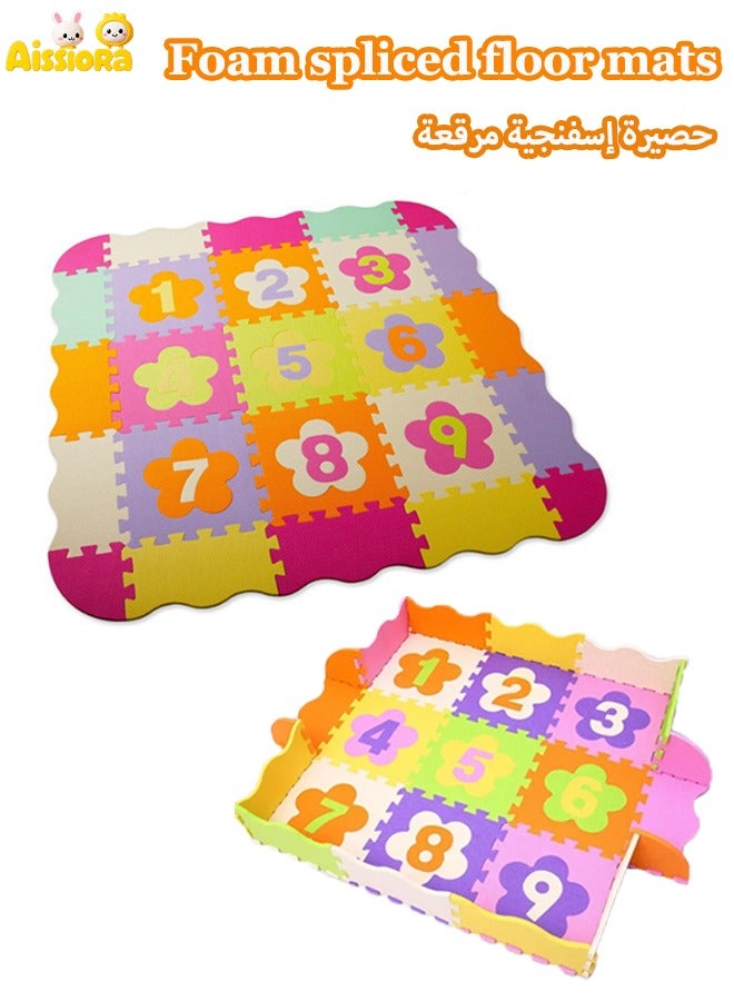 Aissiora 114 x114cm Foam spliced floor mats Children's puzzle floor mat EVA puzzle floor mat Animal splicing floor mat Baby Play Mat 25pcs Can be erected upright Anti slip, waterproof, anti-collision  - Image 1