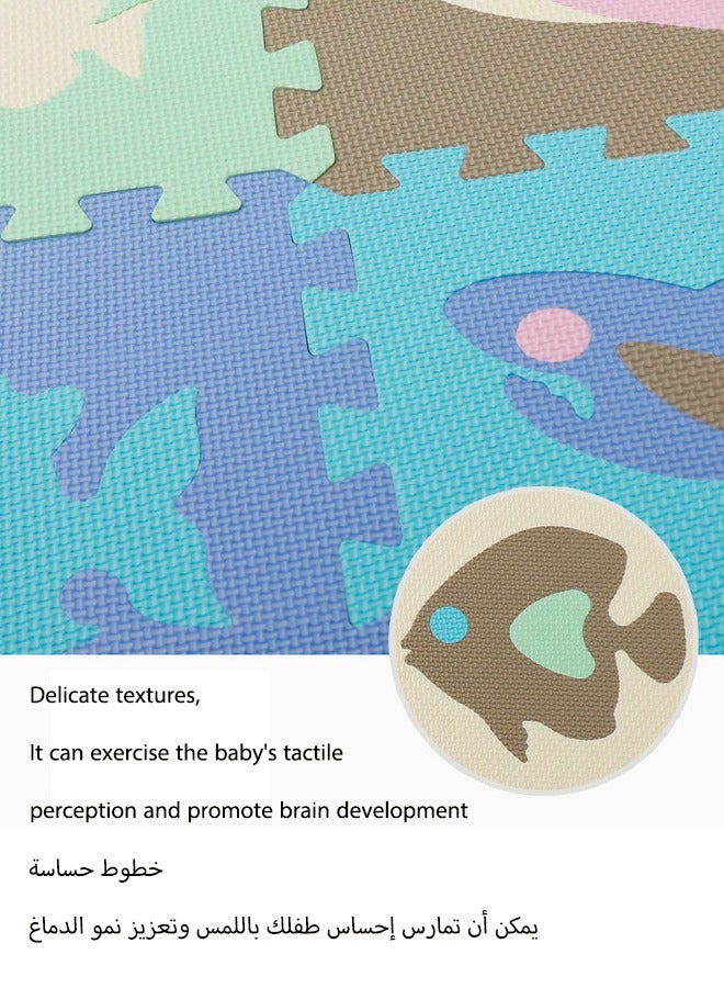 Aissiora 114 x114cm Foam spliced floor mats Children's puzzle floor mat EVA puzzle floor mat Animal splicing floor mat Baby Play Mat 25pcs Can be erected upright Anti slip, waterproof, anti-collision  - Image 4