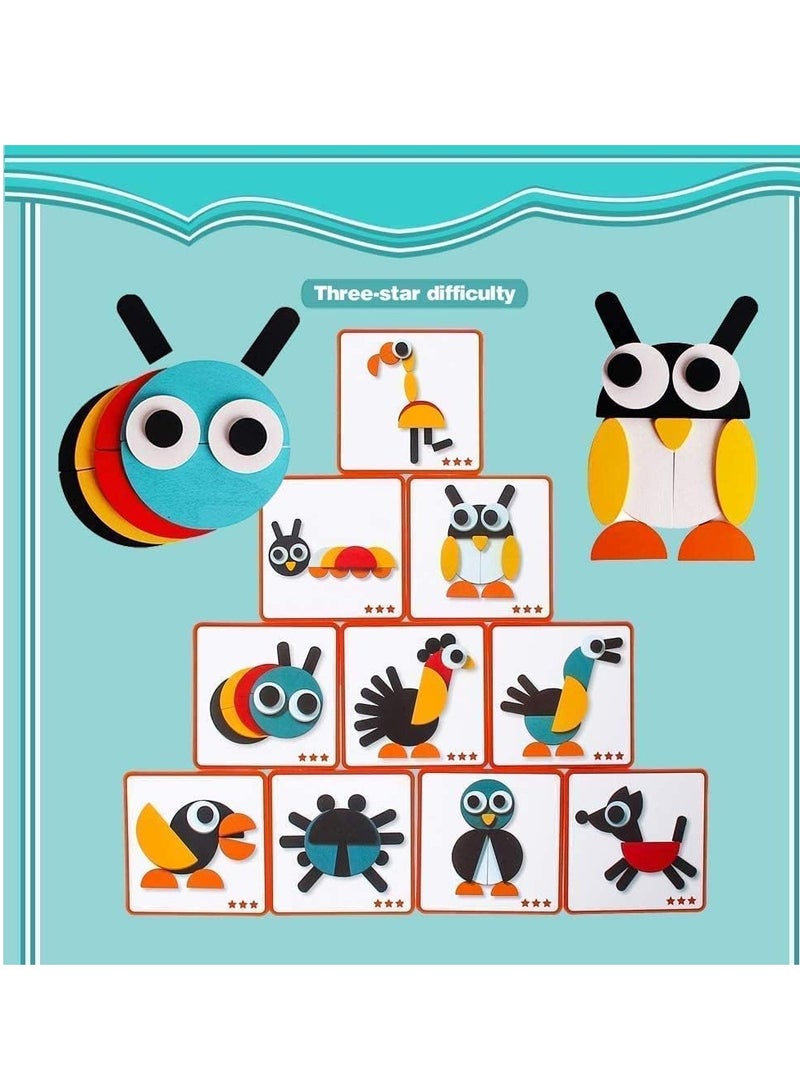 AL SAFWA Shape Stacking Game Wooden with Cards Multicolor - Image 5