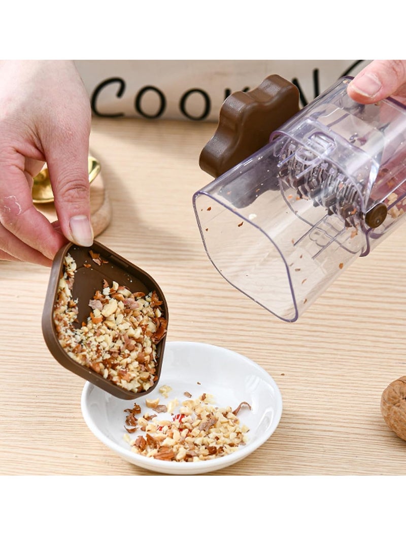 Generic - Manual Nut Chopper/Grinder/Crusher, Transparent Dried Fruit Crusher, Multifunctional Portable Nut Grinding Tool, Manual Chocolate Masher, 360 Degree Rotating Handle Kitchen Accessories (Ginger Yellow) - Image 1