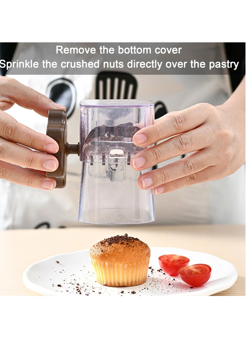 Generic - Manual Nut Chopper/Grinder/Crusher, Transparent Dried Fruit Crusher, Multifunctional Portable Nut Grinding Tool, Manual Chocolate Masher, 360 Degree Rotating Handle Kitchen Accessories (Ginger Yellow) - Image 1