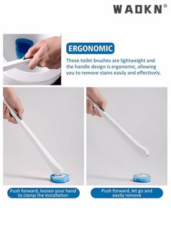 WAOKN Disposable Toilet Bowl Cleaning Brush, Disposable Brush Head with 16 Refills Dissolving Wand Replacement Sponge Brush Heads, Soft Toilet Cleaner Brush for Bathroom Toilet Cleaning  - Image 4