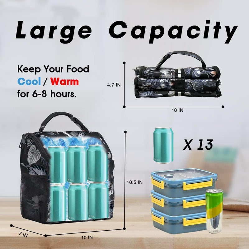 VLM Lunch Box for Women, Insulated Lunch Bag Women with Adjustable Shoulder Strap, Cute Lunch Tote Bag for Work,Picnic,Camping - Image 2