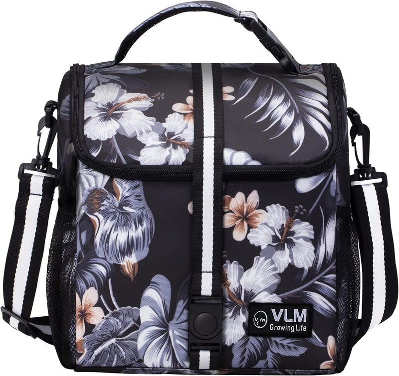 VLM Lunch Box for Women, Insulated Lunch Bag Women with Adjustable Shoulder Strap, Cute Lunch Tote Bag for Work,Picnic,Camping - Image 1