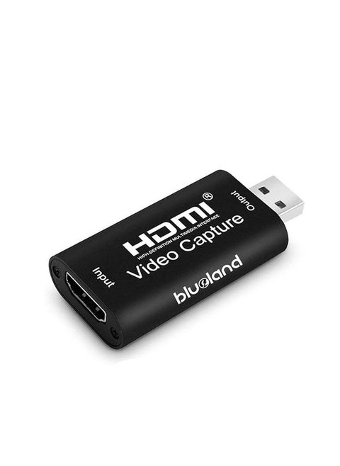 Blueland portable video capture card hdmi to usb 2.0 1080p video record via dslr camcorder action cam for game stream mobile live broadcast
