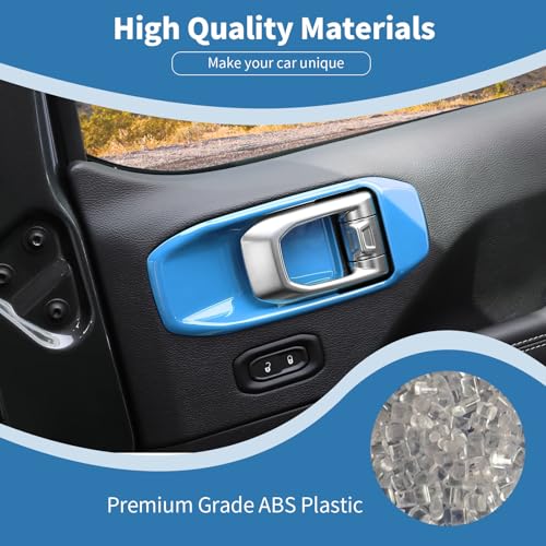 PDKLIN for Jeep JL Inner Door Handle Cover Bowl Trim for Jeep Wrangler JL JLU 2018 up for Gladiator JT 2020 up 2DR Light Blue Interior Accessories 2pcs - Image 3