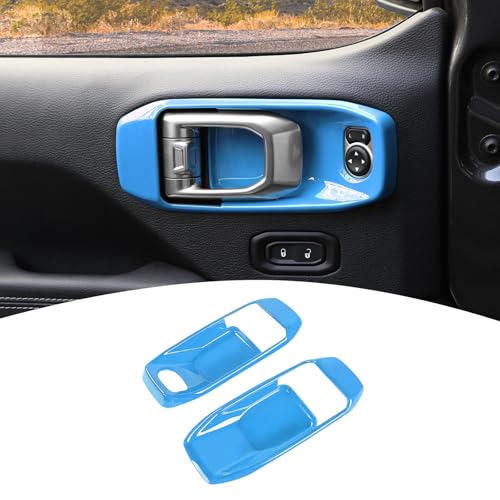 PDKLIN for Jeep JL Inner Door Handle Cover Bowl Trim for Jeep Wrangler JL JLU 2018 up for Gladiator JT 2020 up 2DR Light Blue Interior Accessories 2pcs - Image 1