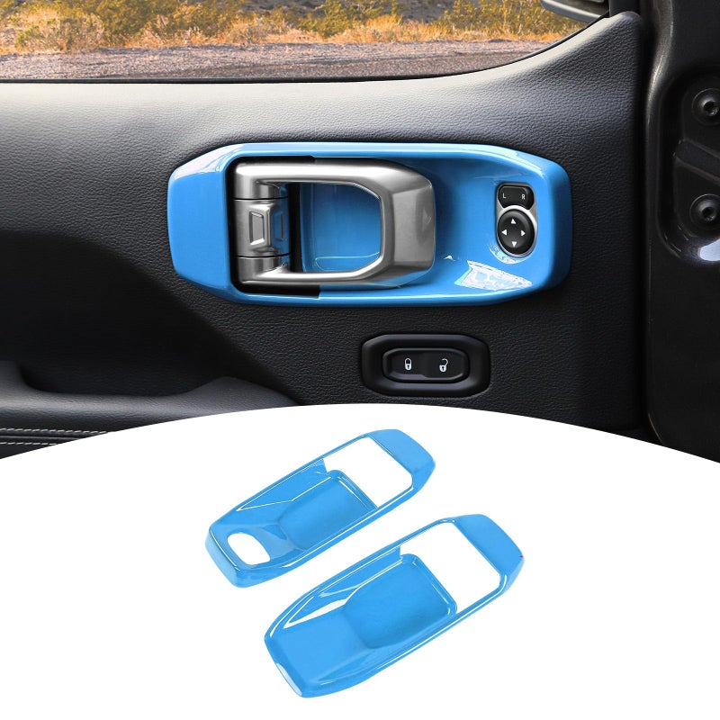 PDKLIN for Jeep JL Inner Door Handle Cover Bowl Trim for Jeep Wrangler JL JLU 2018 up for Gladiator JT 2020 up 2DR Light Blue Interior Accessories 2pcs - Image 2