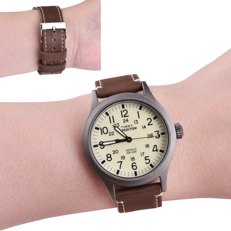 Ritche Leather Watch Strap with Quick Release Pins, 18mm Replacement Watch Band for Men and Women, Fits Smartwatches & Traditional Watches - Image 3