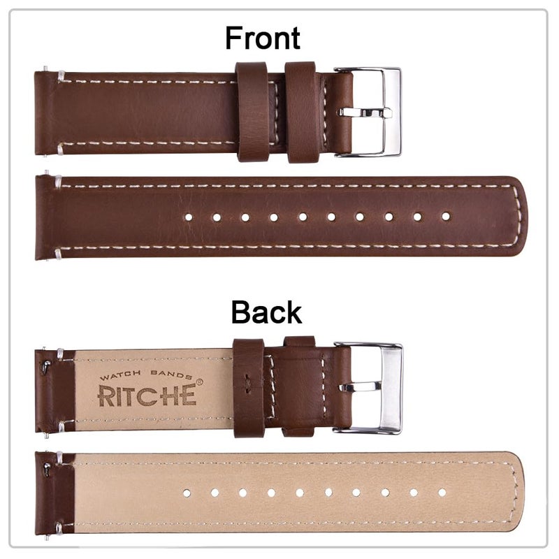 Ritche Leather Watch Strap with Quick Release Pins, 18mm Replacement Watch Band for Men and Women, Fits Smartwatches & Traditional Watches - Image 5