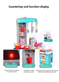 MUMS PLANET 49 Piece Large Plastic Kitchen Playset by Mums Planet | Light and Musical Kitchen Playset for Kids with Sound and Accessories for Ages 1-18 - Kitchen Toys - Pretend Play - Kids Toys  - Image 4