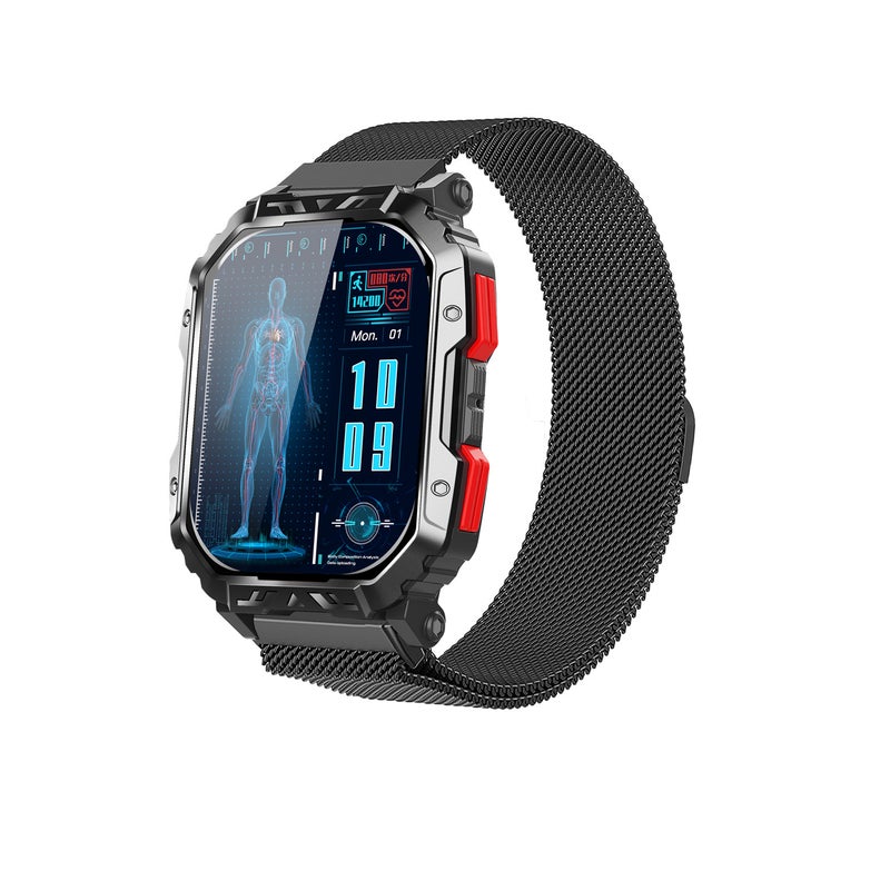 F407 Men's Outdoor Sports Smart Watch, 150 Sport Modes, 2.1 "Full Touch Screen Health Monitor, Blood Glucose/Heart Rate/Uric Acid/Blood Oxygen Monitor, Bluetooth Call, 5ATM Waterproof - Image 5